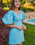 FANM MON ACHELYA MINI DRESS IN BALTIC SEA BLUE