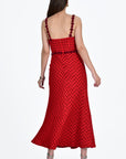 Back view of Aycha Dress in Boucle Cherry (Array Collection 2025)