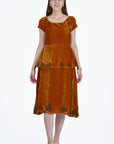 AYSU DRESS FRONT VIEW SHOWCASING FLORAL EMBROIDERY