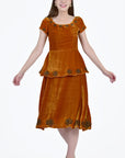 AYSU VELVET DRESS IN HONEY DEW