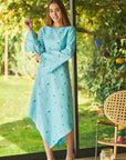 Fanm Mon Choupet Asymmetrical Linen dress with bell sleeves.