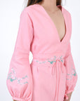 Fanm Mon Linen Esma Dress, embroidered detail.