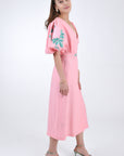 Midi Linen Luti Dress, Side View.