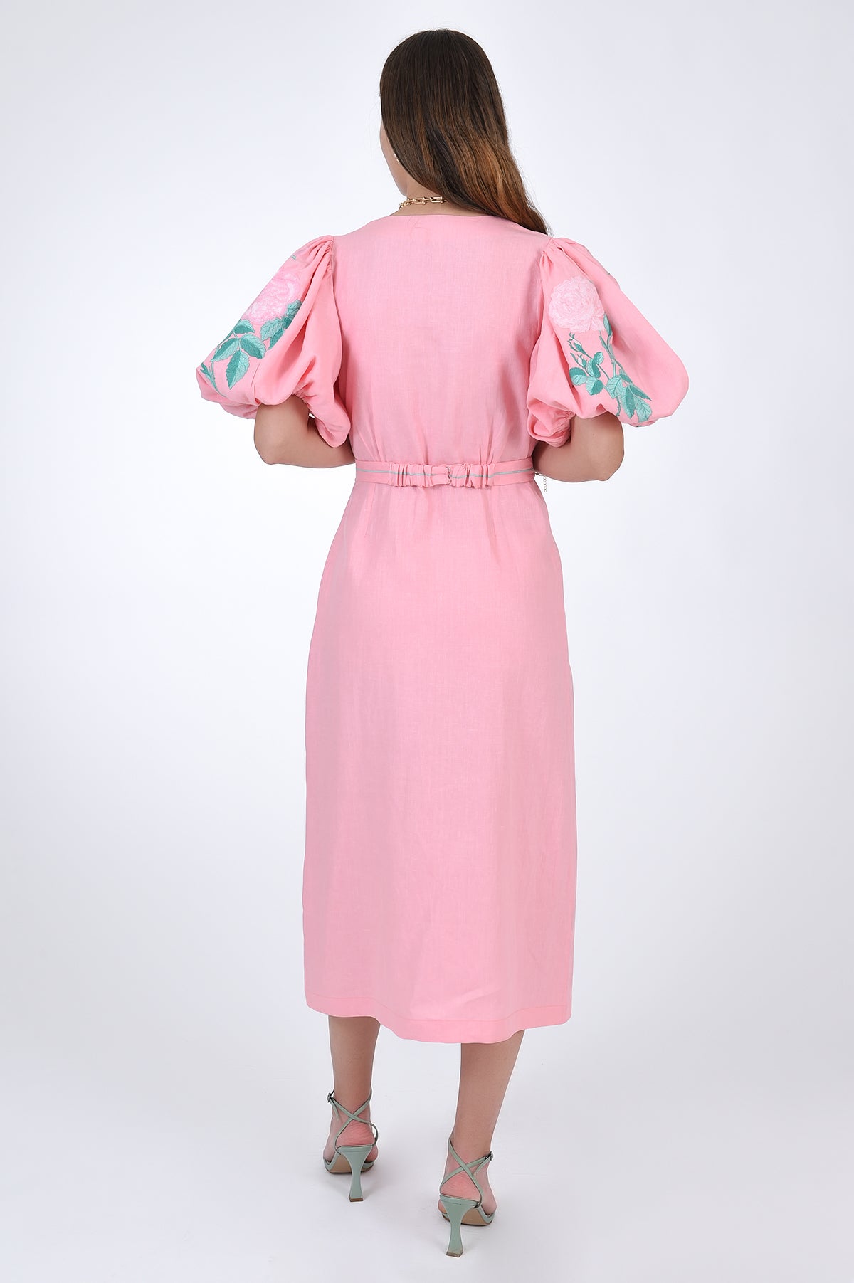 Fanm Mon Luti Linen Dress, Back View.