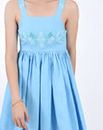 Fanm Mon Meliza Floral Embroidered Detail, Front Detail View.