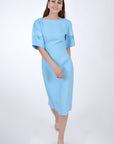 Linen Naif Midi Dress, Front View.