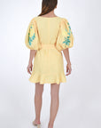 Naril Mini Linen Dress, Back View. 