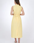 Fanm Mon Mara Linen Midi Dress, Back View.