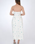 Rozie Linen Strapless Dress, Back View.