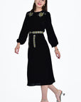 EZGI VELVET LONG SLEEVE DRESS SIDE VIEW