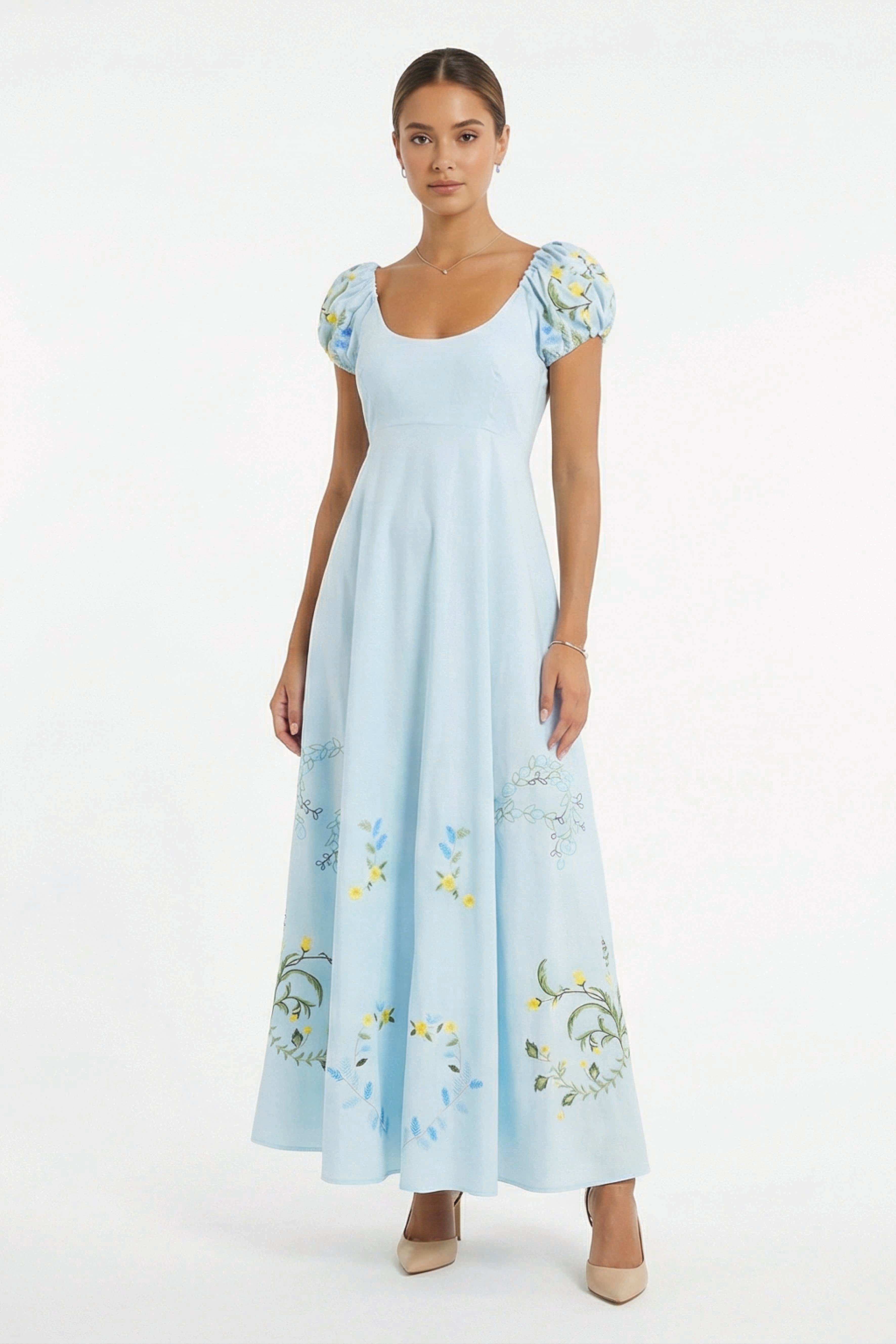 fanm mon blue dress PERLA this Strapless linen dress