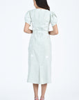Quinn 100% Cotton Dress Back View with Removable Belt Shown