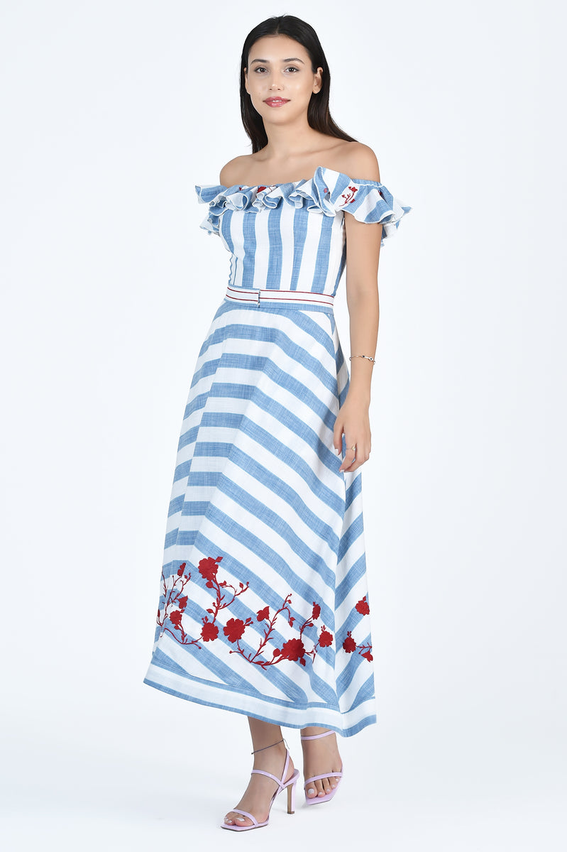 【GLOWNY】22FW SELENA DRESS Sunflower Glide Sunflower Print Satin High-Neck Slip Maxi Dress – Club