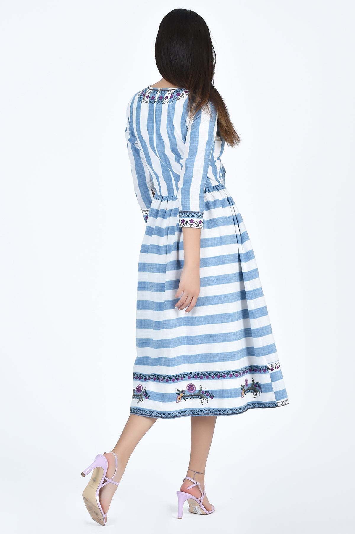 Back View of the Souci Midi Dress By Fanm Mon