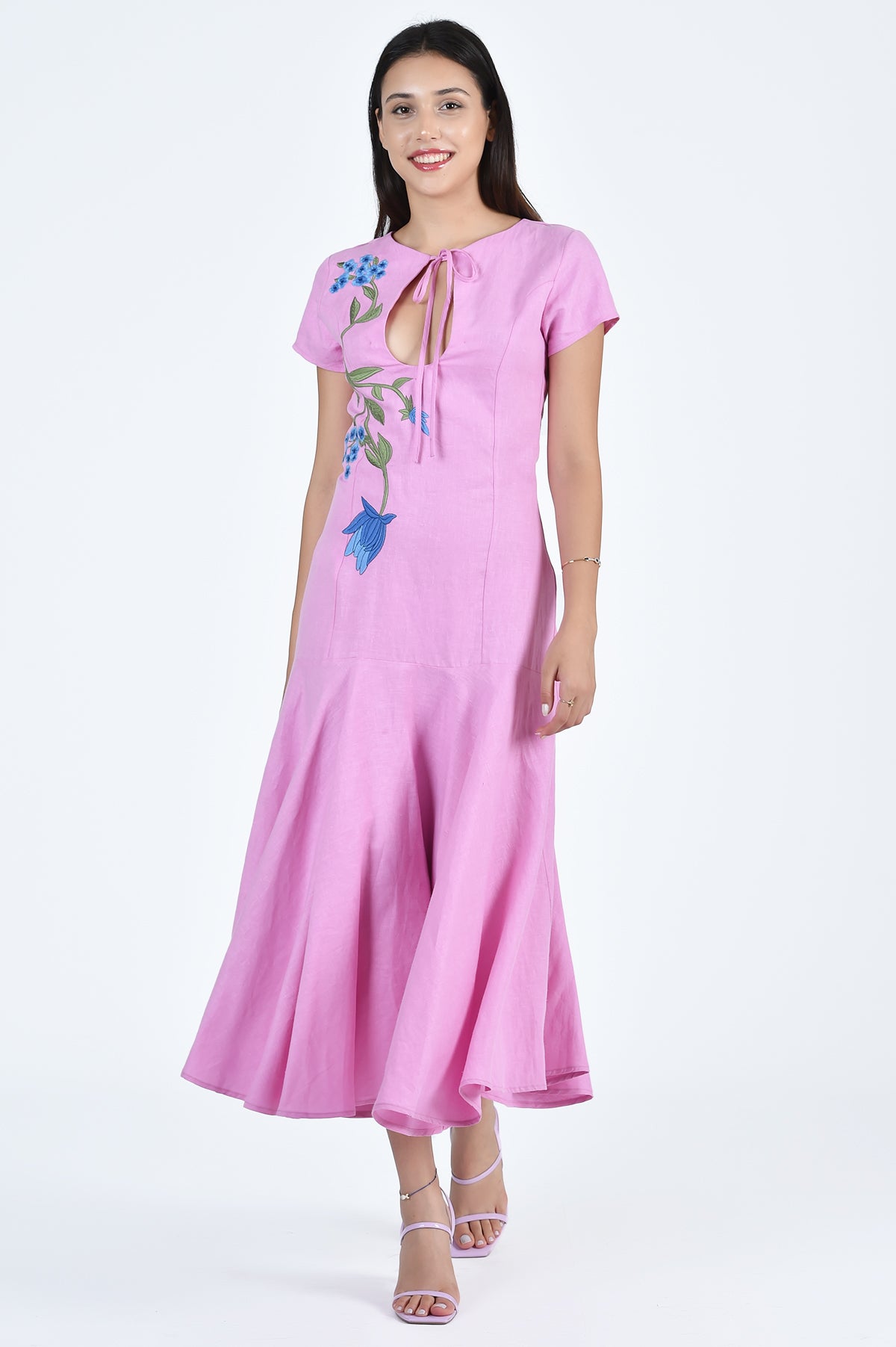 Fanm Mon Barbara Dress in Plum with Key Hole Front Closure (Wombman Collection)
