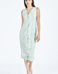 Fanm Mon Belina Midi Ruffle Front Dress in Mint Green