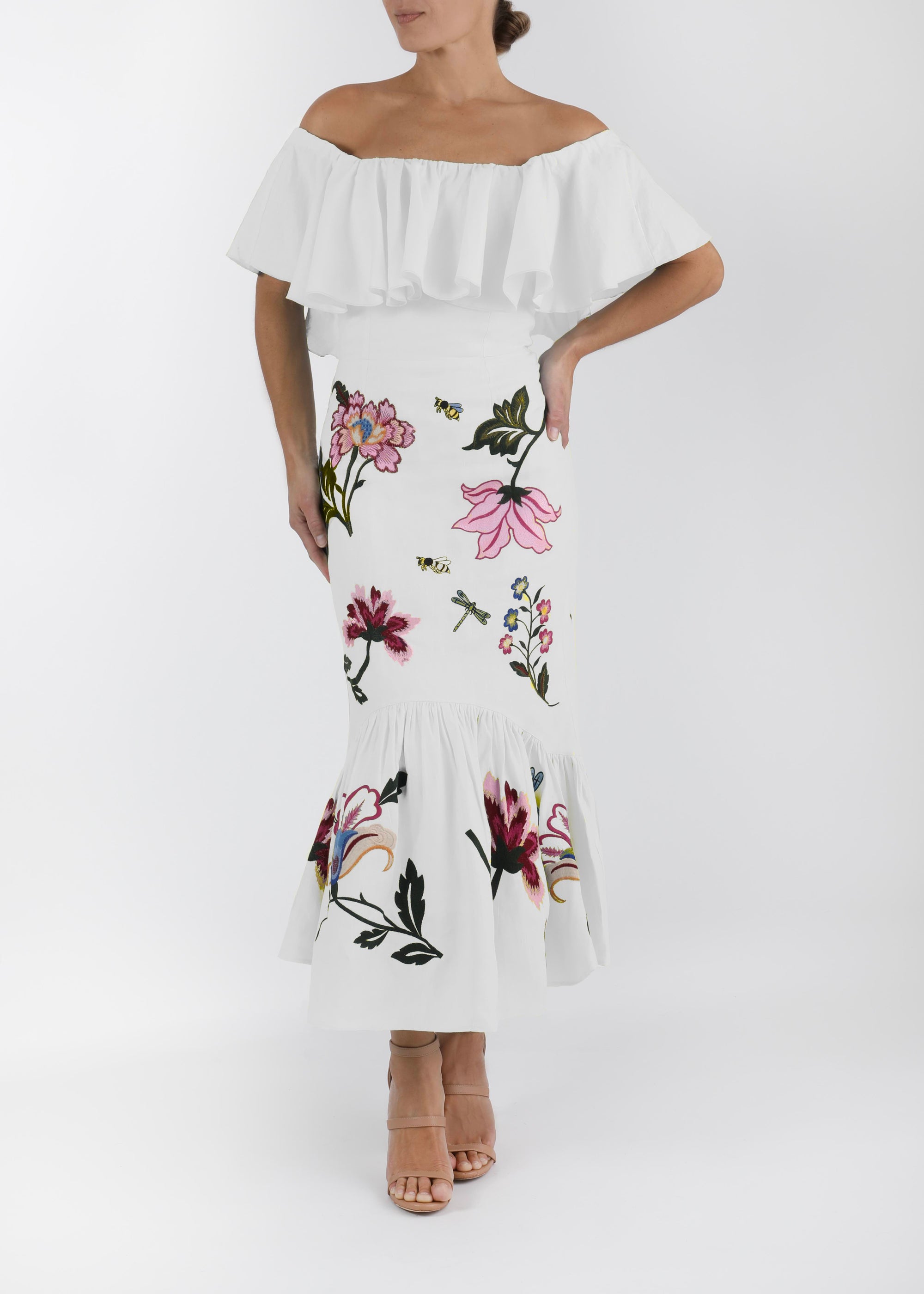 Fanm Mon and Over The Moon White Clarissa Midi Dress