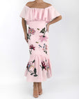 Fanm Mon and Over The Moon Clarissa Midi Dress in Light Pink