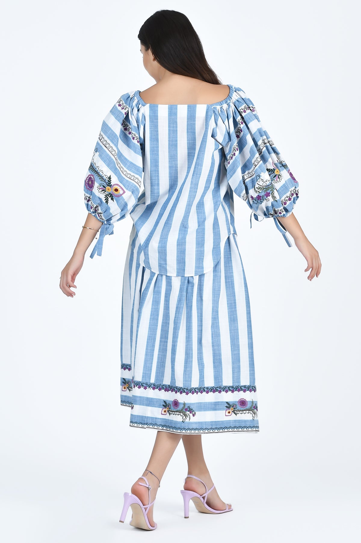 Back View of the Gabriel Blouse and Skirt Set