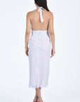 Back of the Karla Cotton Halter Dress (Fanm Mon - Wombman Collection)