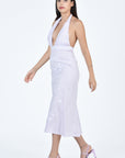 Side view of Karla Halter Dress in Lilac (Fanm Mon - Wombman 2024)