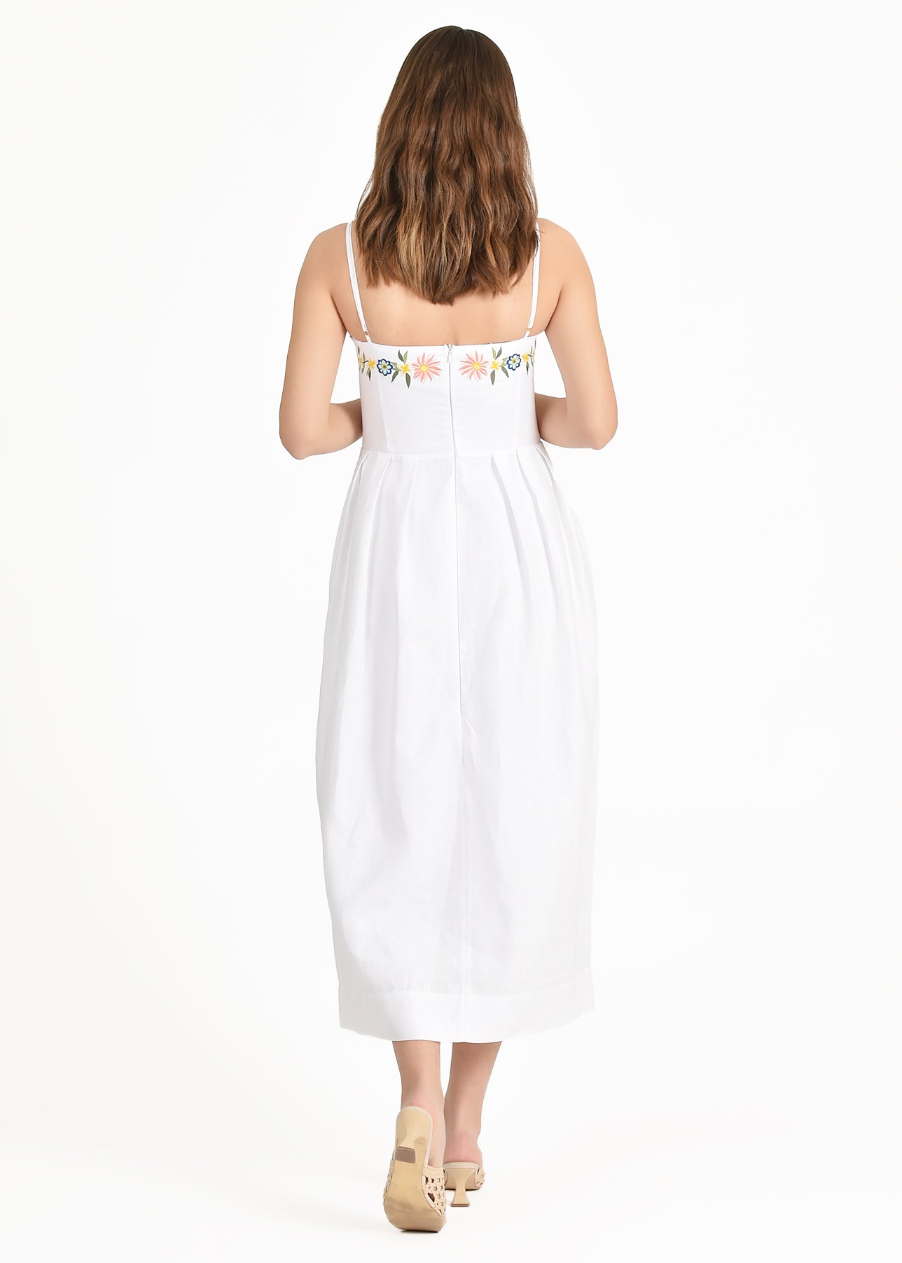 Back View of the Loadis Dress in White