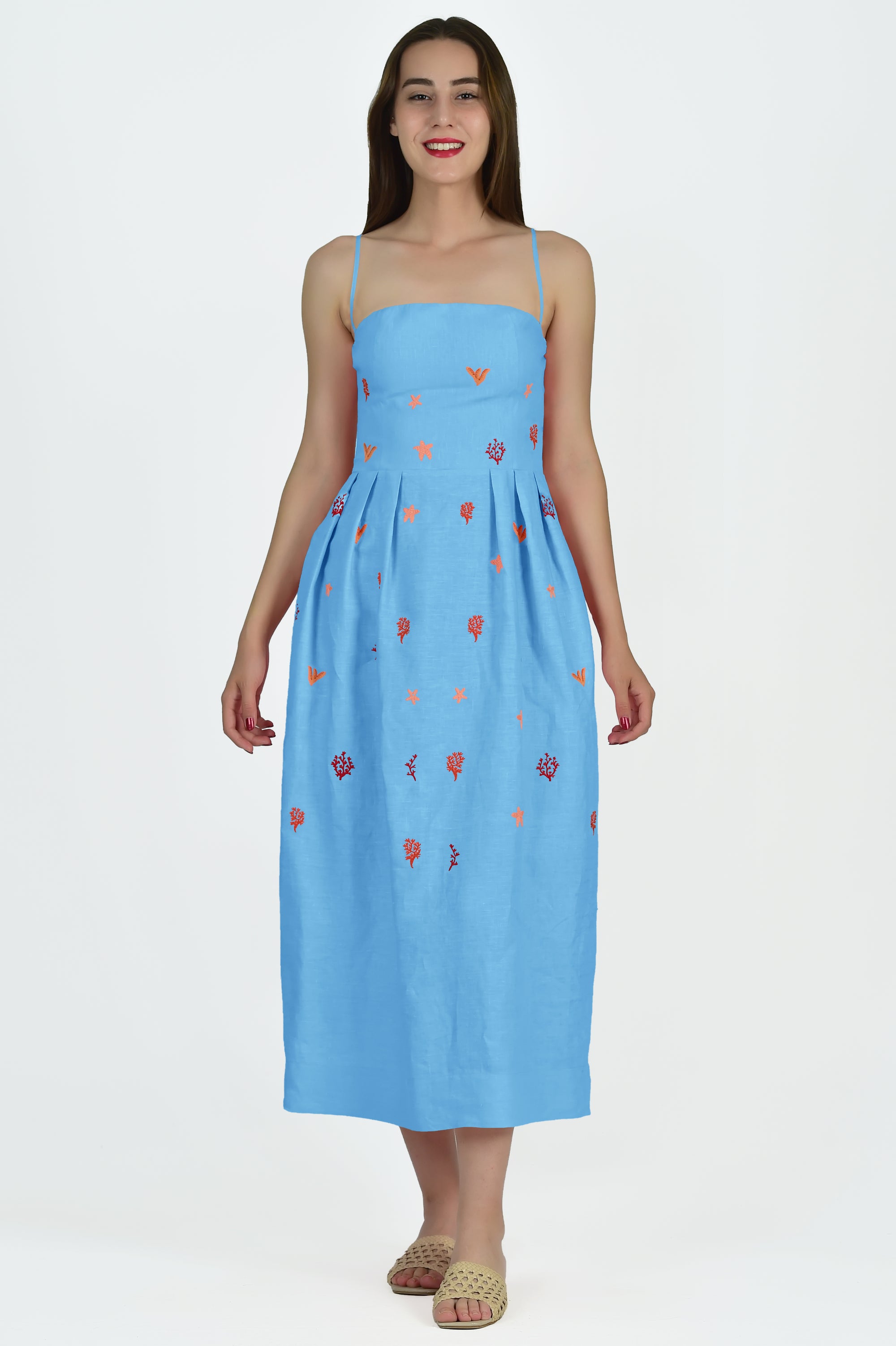 Fanm Mon x Liz Adams Emily Dress in Baltic Blue