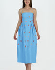 Fanm Mon x Liz Adams Emily Dress in Baltic Blue