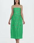 Fanm Mon x Liz Adams Emily Dress in Kelly Green