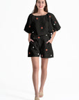 Lizzie Floral 2 Piece Set in Black