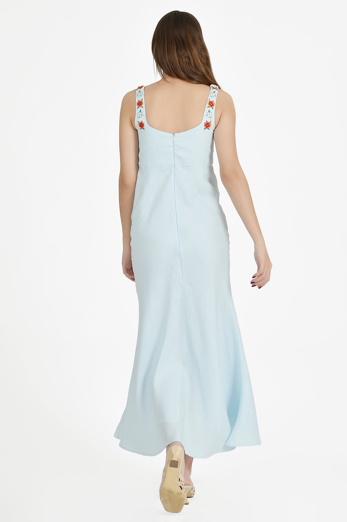 Back View of the Lulu Dress in Light Lagoon