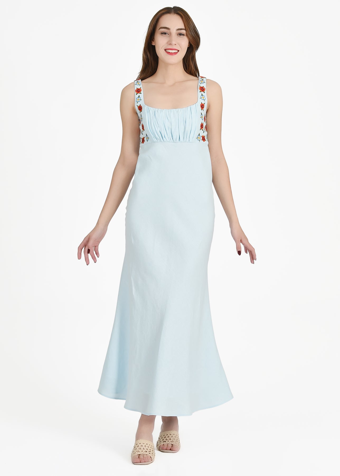 Lulu Dress with Floral Embroidery Details