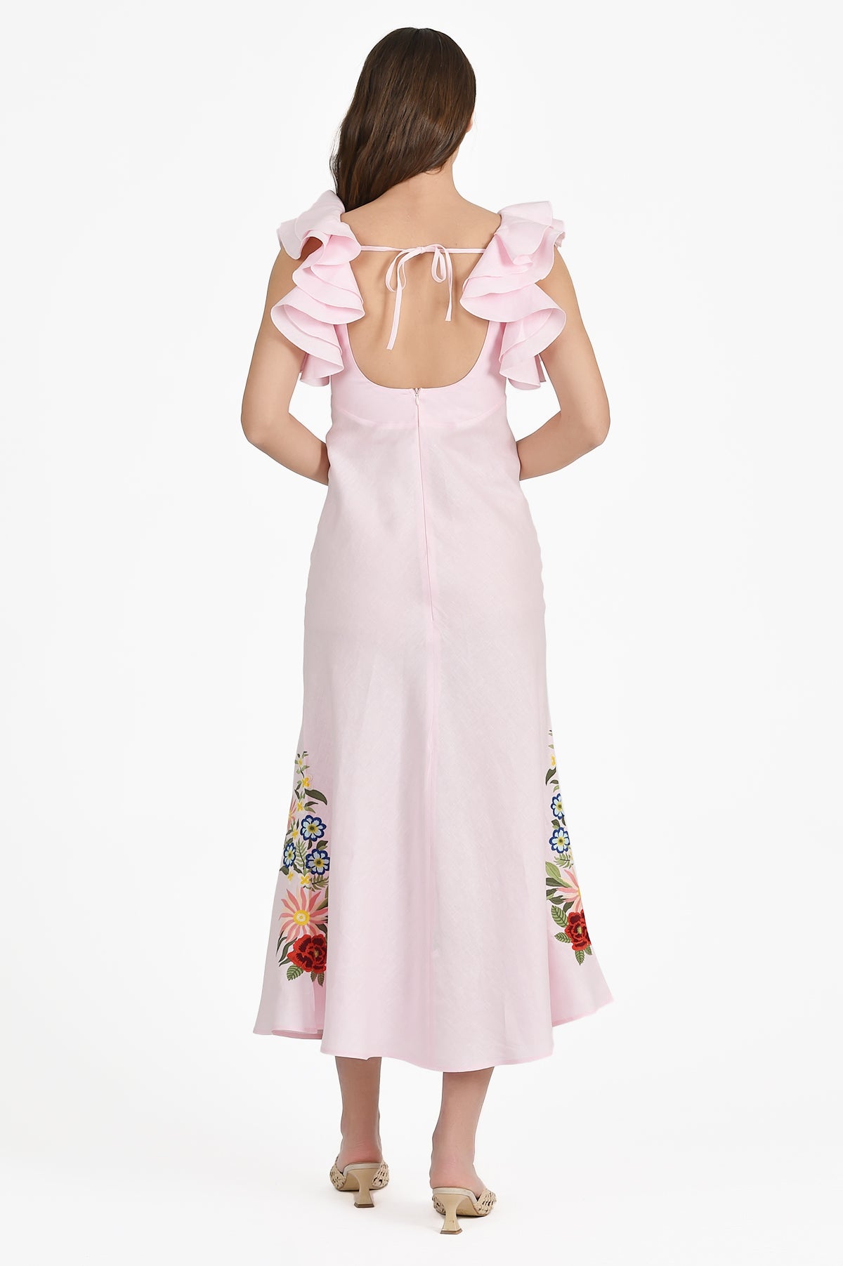 Back View of the Lyndie Dress in Light Pink