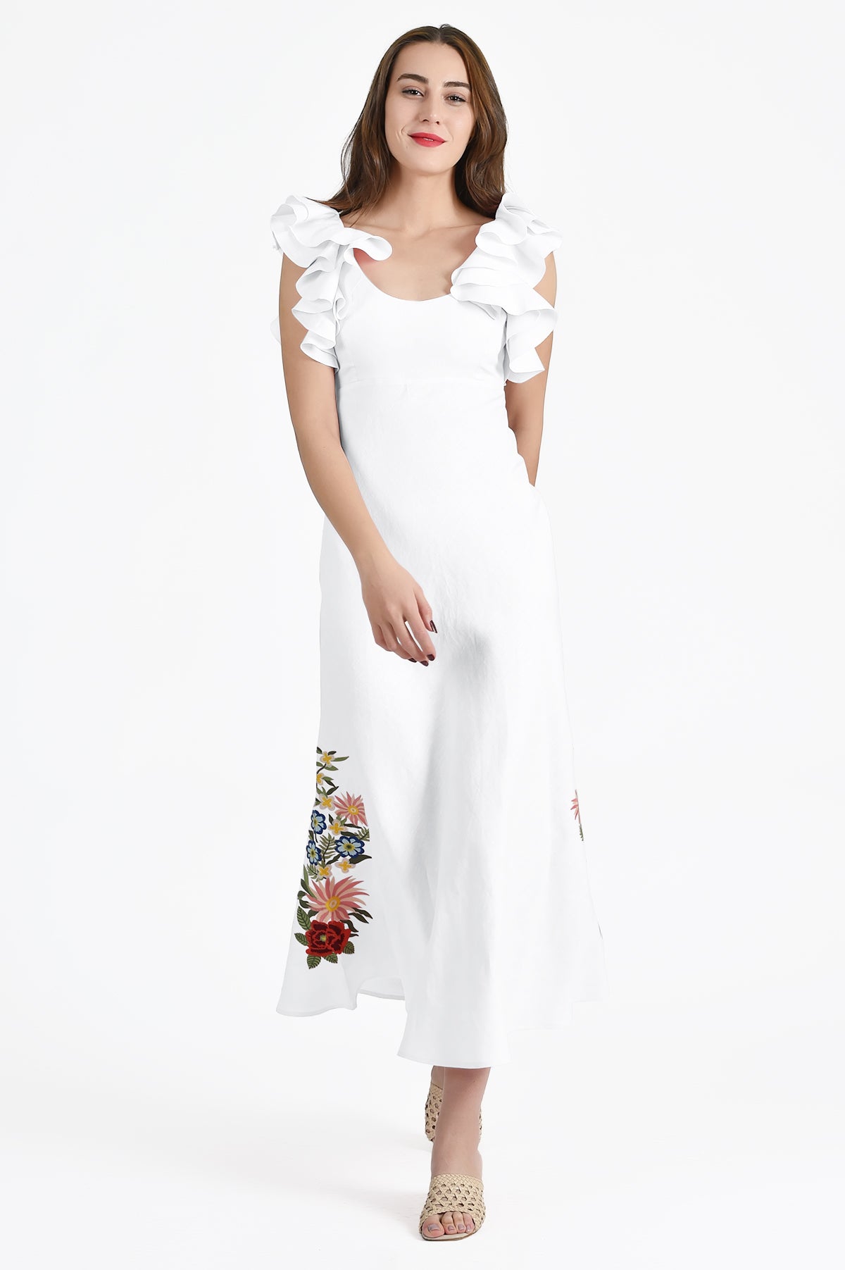 Lyndie Dress in White 100% Cotton