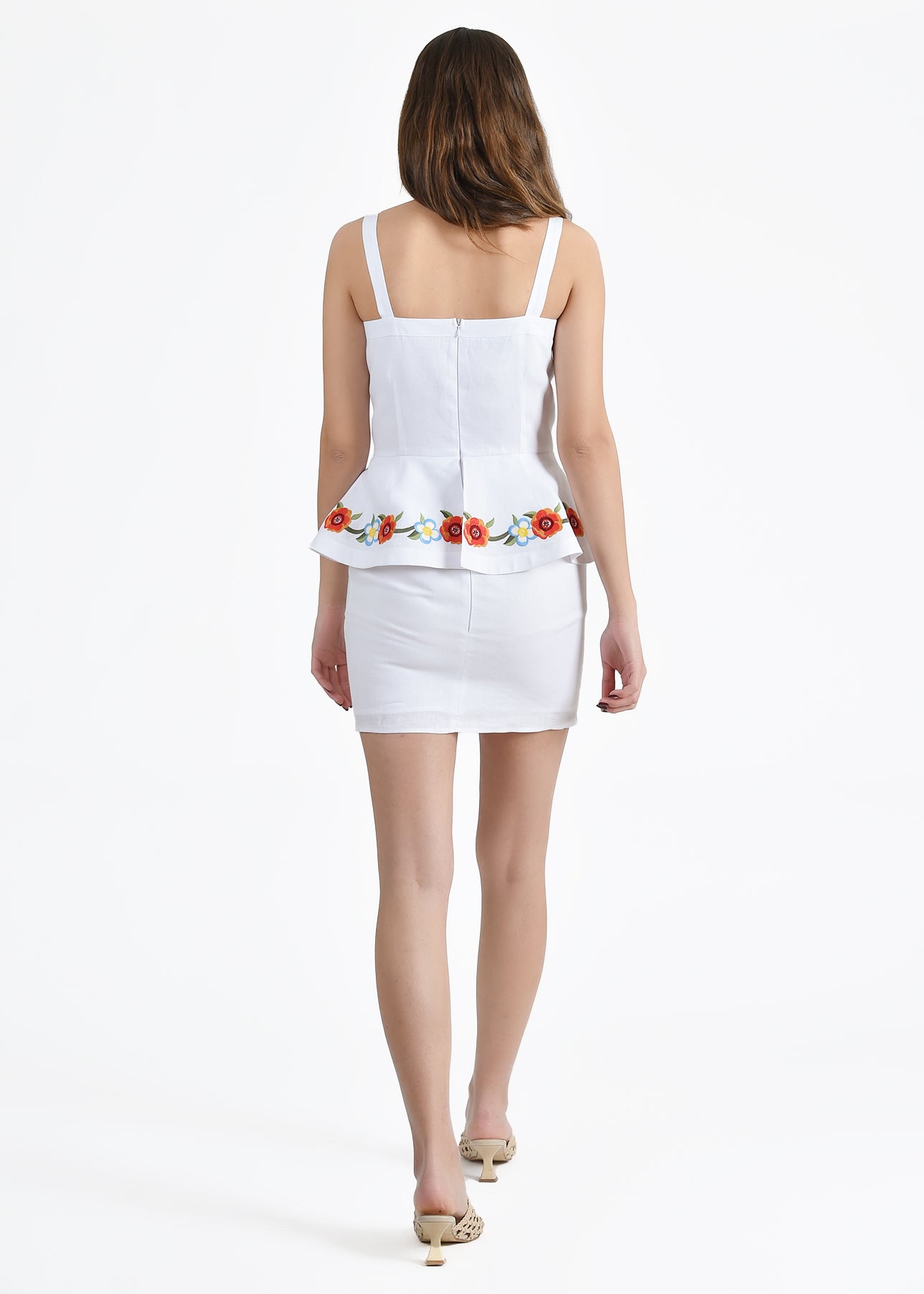 Back View of the Malia Dress in White