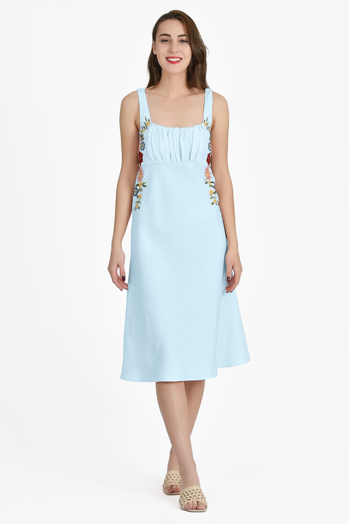 Margaret Dress in Light Lagoon 100% Cotton