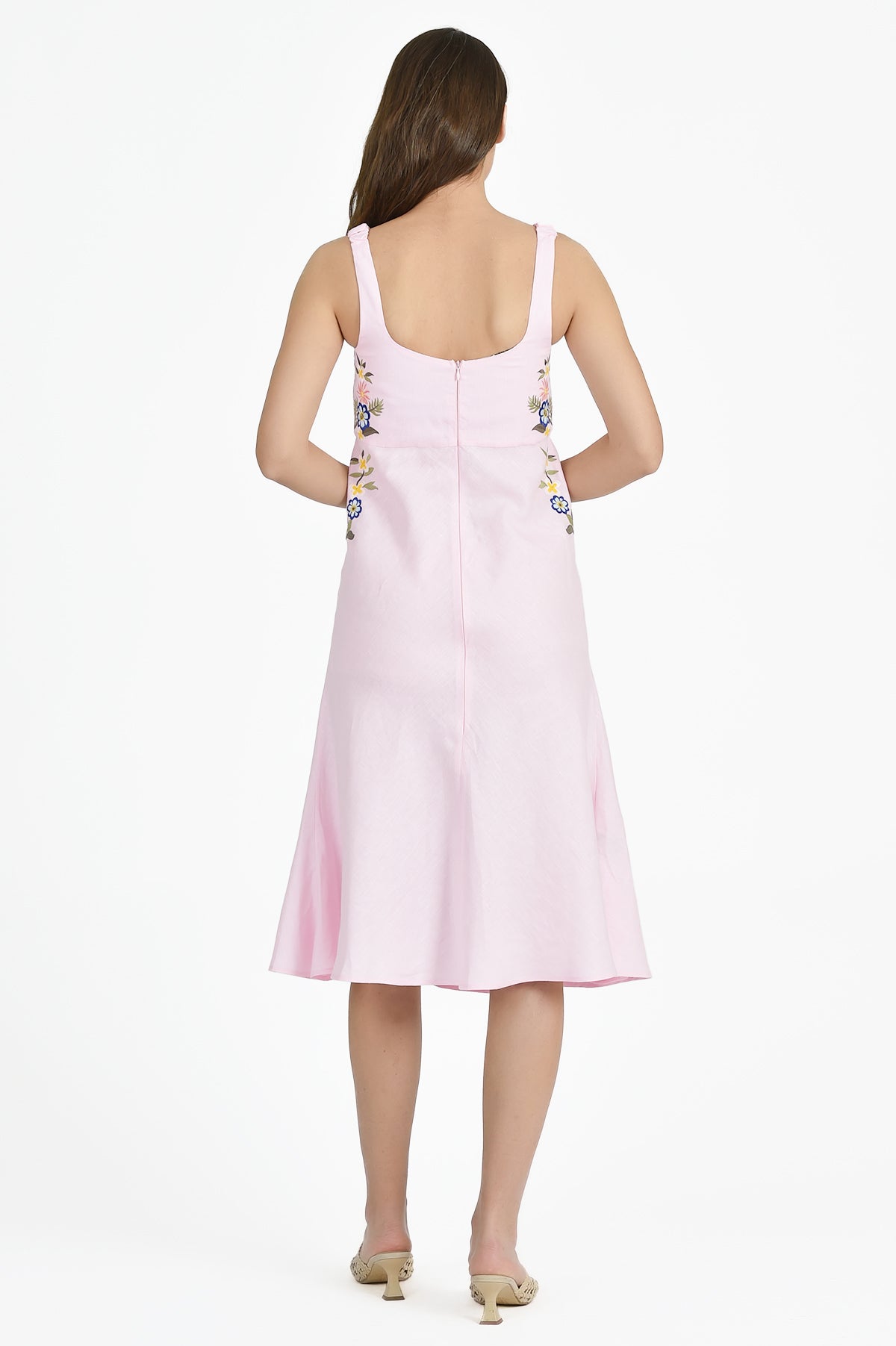 Back View of the Margaret Dress in Light Pink