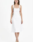 100% Cotton Margaret Midi Dress in White