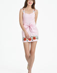 Mersin Dress with Bow in Light Pink