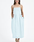 Michou Dress in Light Lagoon (Showcasing the Side Pockets)
