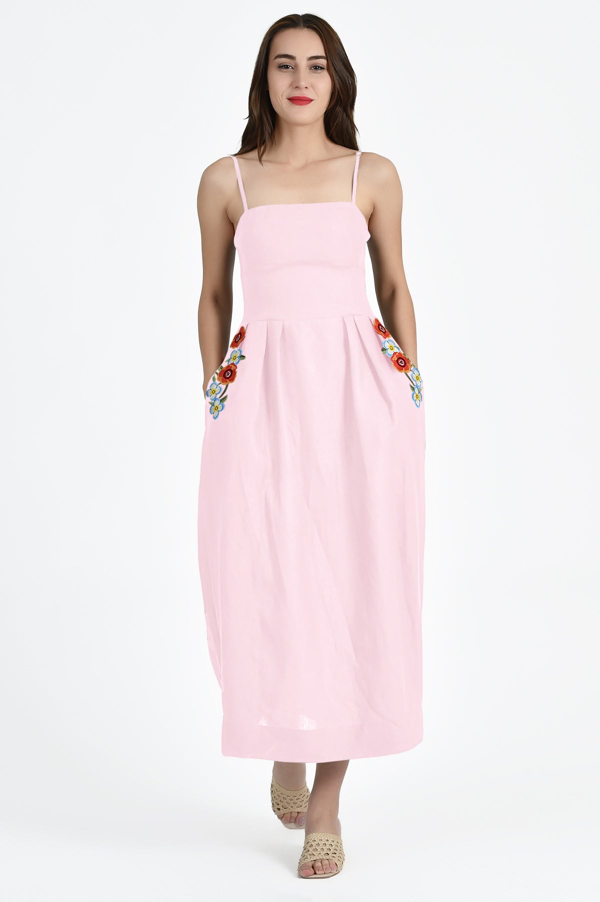 Michou 100% Cotton Dress in Light Pink