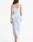 Back View of the Mirelle Dress In Light Lagoon