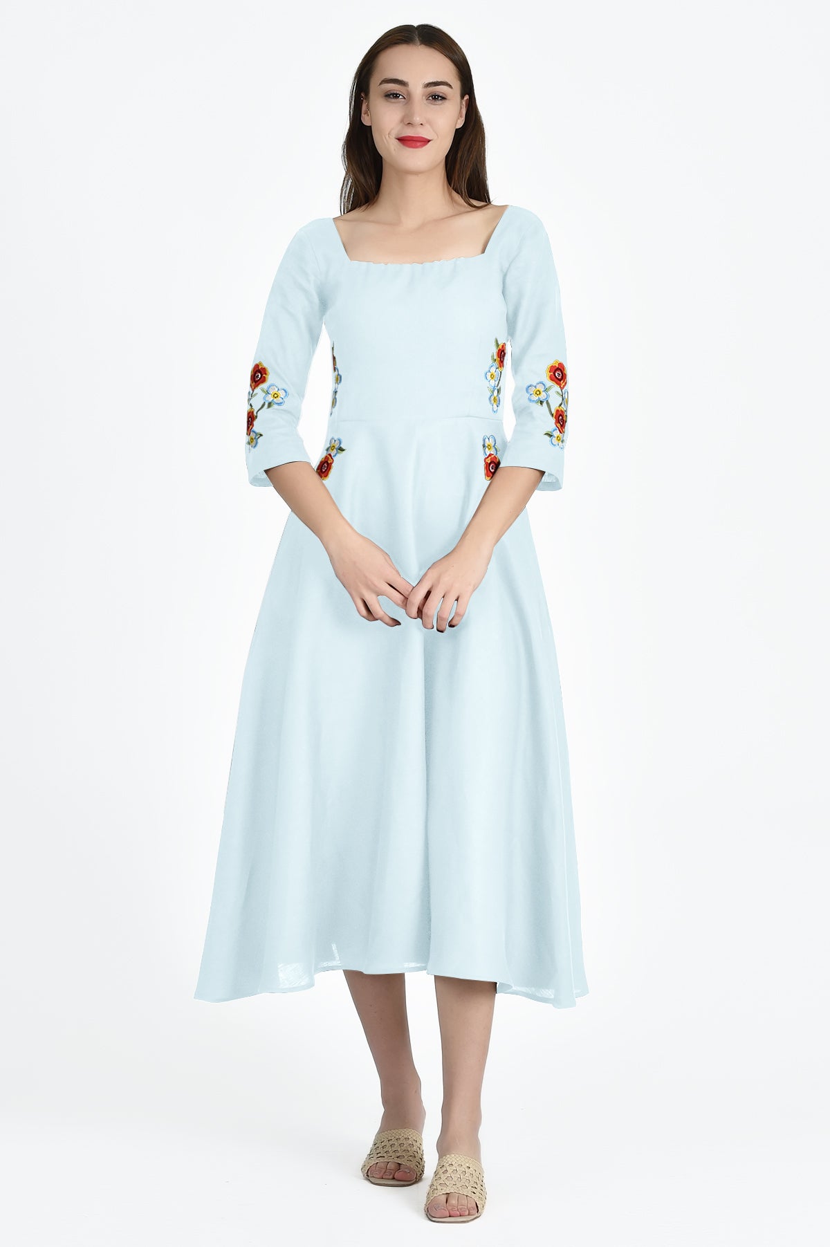 Nergis Midi Dress in Light Lagoon