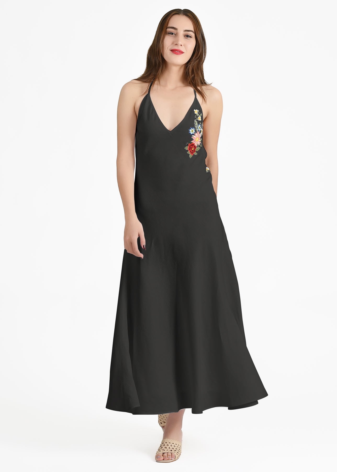 Ophelia Halter Dress In Black