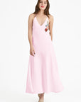 Ophelia Floral Embroidered Dress In Light Pink