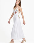Ophelia Dress In White Floral Bouquet Inspired Embroidery