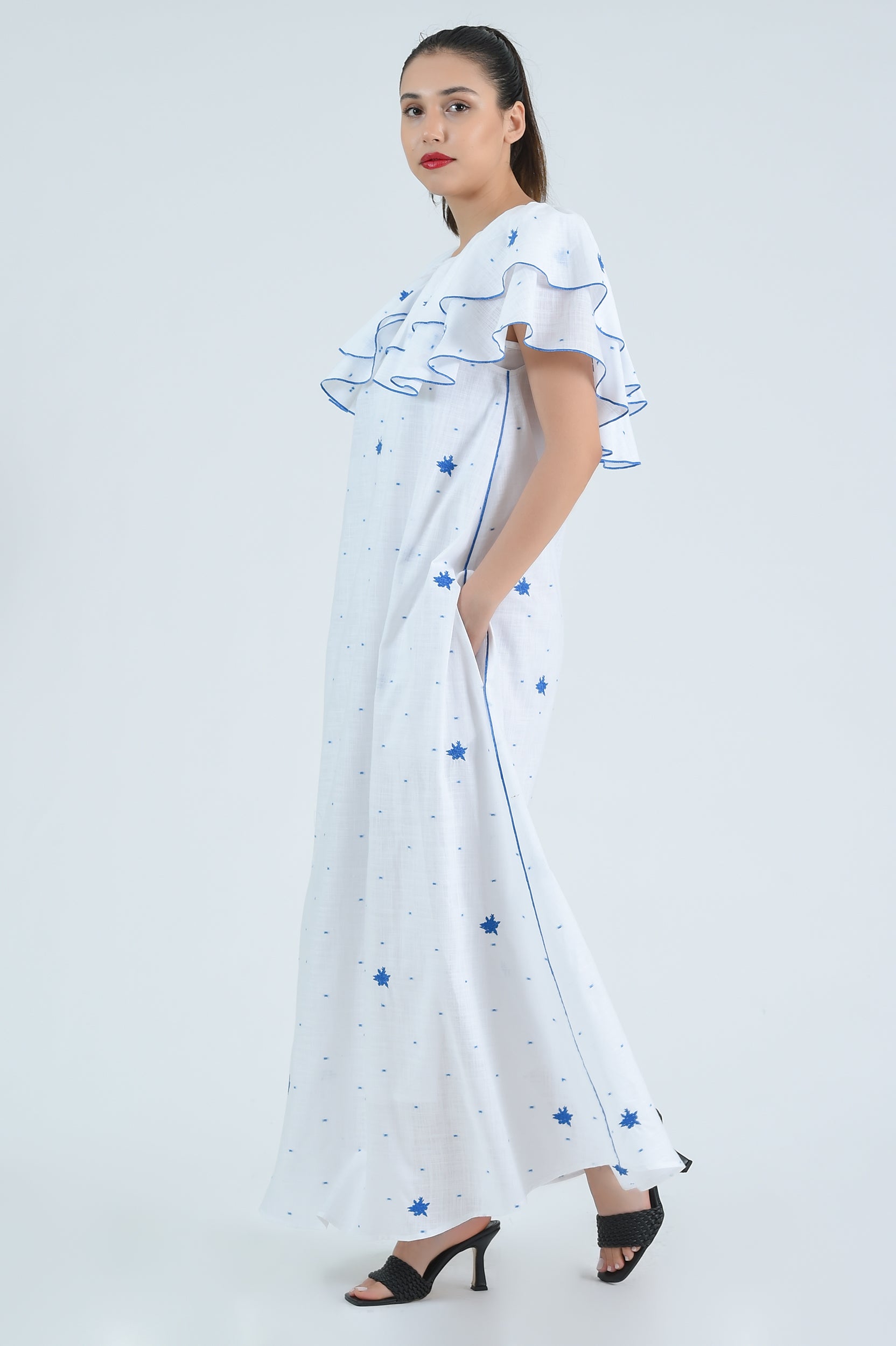 afrm peyton maxi dress AFRM Peyton Maxi Dress in Blue