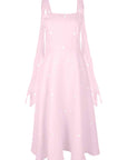 Fanm Mon x Over The Moon Shayna Dress In Light Pink with Floral Embroidery