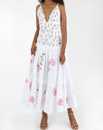 Fanm Mon and Over the Moon Vaughan Dress with Pink Floral Embroidery