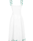 Fanm Mon x OTM Sasha White Dress with Floral Embroidery